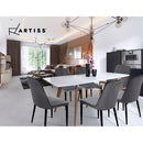 Set of 2 Dining Chairs Retro Chair Replica New metal Legs High Back Velvet Grey