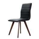 Set of 2 Dining Chairs Retro Chair New metal Legs High Back PU Leather Black