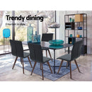 Set of 2 Dining Chairs Retro Chair New metal Legs High Back PU Leather Black