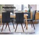 Set of 2 Dining Chairs Retro Chair New metal Legs High Back PU Leather Black