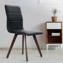 Set of 2 Dining Chairs Retro Chair New metal Legs High Back PU Leather Black