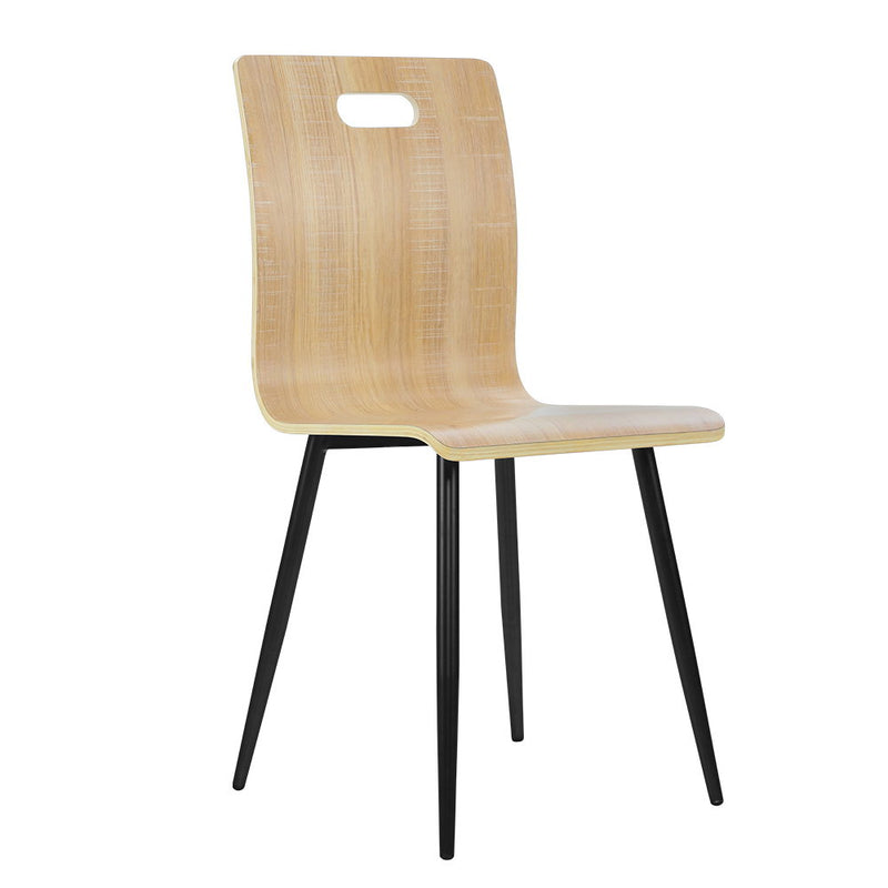 Set of 4 Dining Chairs Bentwood Seater Metal Legs Cafe Kitchen Chair Wooden