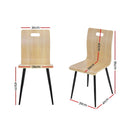 Set of 4 Dining Chairs Bentwood Seater Metal Legs Cafe Kitchen Chair Wooden