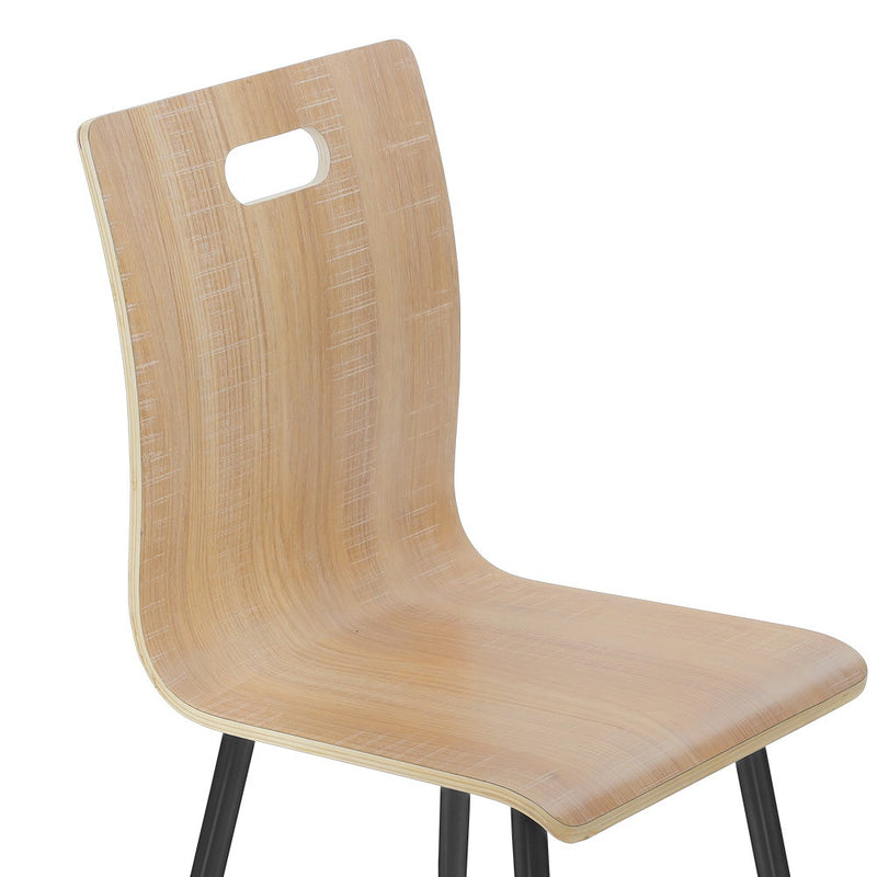 Set of 4 Dining Chairs Bentwood Seater Metal Legs Cafe Kitchen Chair Wooden