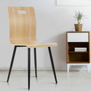 Set of 4 Dining Chairs Bentwood Seater Metal Legs Cafe Kitchen Chair Wooden