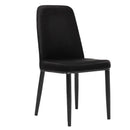 Set of 2 Dining Chairs Replica Kitchen Chair Black Fabric Padded Retro Iron Leg
