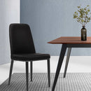 Set of 2 Dining Chairs Replica Kitchen Chair Black Fabric Padded Retro Iron Leg