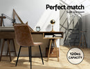 Set of 2 Dining Chairs Replica Kitchen Chair PU Leather Padded Retro Iron Legs