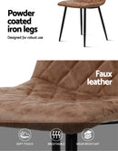 Set of 2 Dining Chairs Replica Kitchen Chair PU Leather Padded Retro Iron Legs