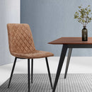 Set of 2 Dining Chairs Replica Kitchen Chair PU Leather Padded Retro Iron Legs