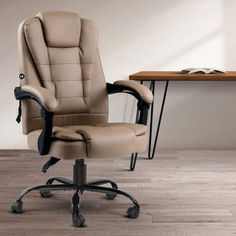 Massage Office Chair PU Leather Recliner Computer Gaming Chairs Espresso