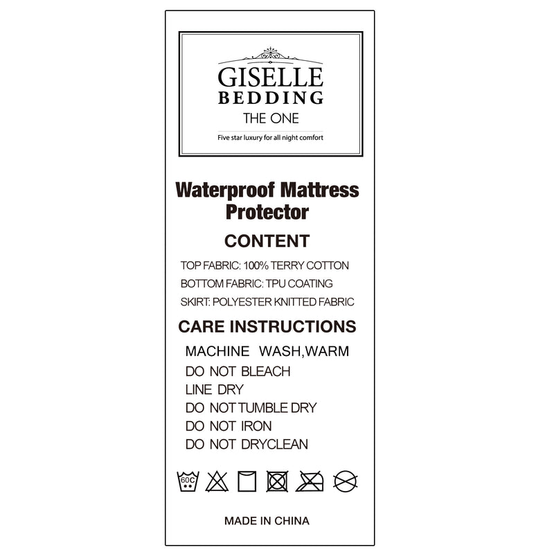 Giselle Bedding Queen Size Terry Cotton Mattress Protector