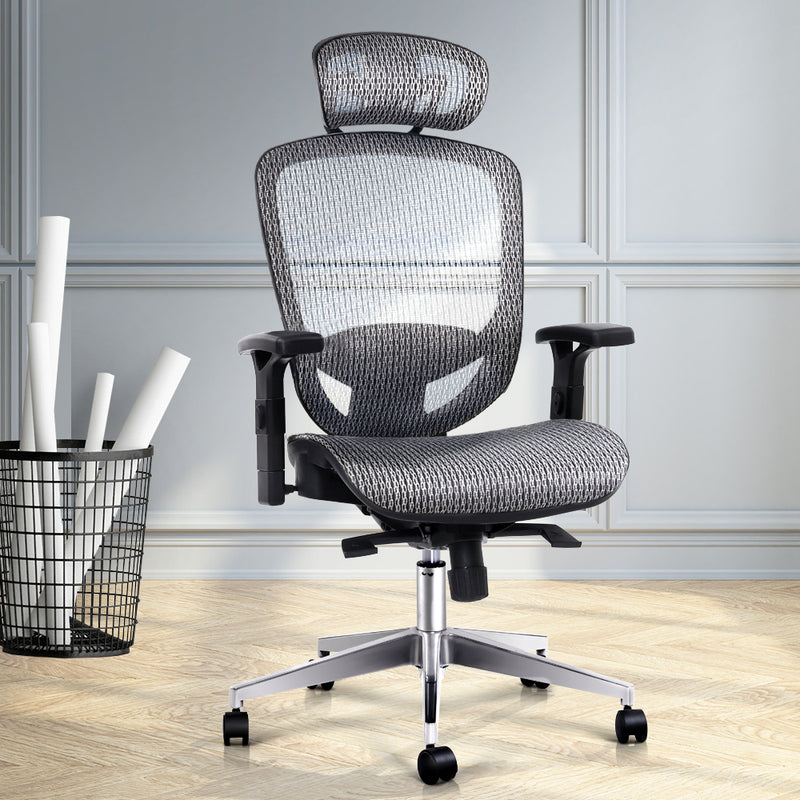 Office Chair Gaming Chair Computer Chairs Mesh Net Seating Grey