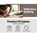 Wooden & PU Leather Office Desk Chair - White