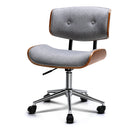 Executive Wooden Office Chair Fabric Computer Chairs Bentwood Seat Grey