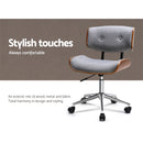 Executive Wooden Office Chair Fabric Computer Chairs Bentwood Seat Grey