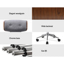 Executive Wooden Office Chair Fabric Computer Chairs Bentwood Seat Grey