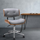 Executive Wooden Office Chair Fabric Computer Chairs Bentwood Seat Grey