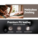 Wooden & PU Leather Office Desk Chair - Black