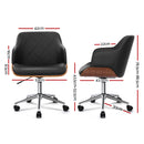 Wooden Office Chair Computer PU Leather Desk Chairs Executive Black Wood