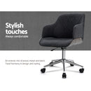 Wooden Office Chair Computer Gaming Chairs Executive Fabric Grey