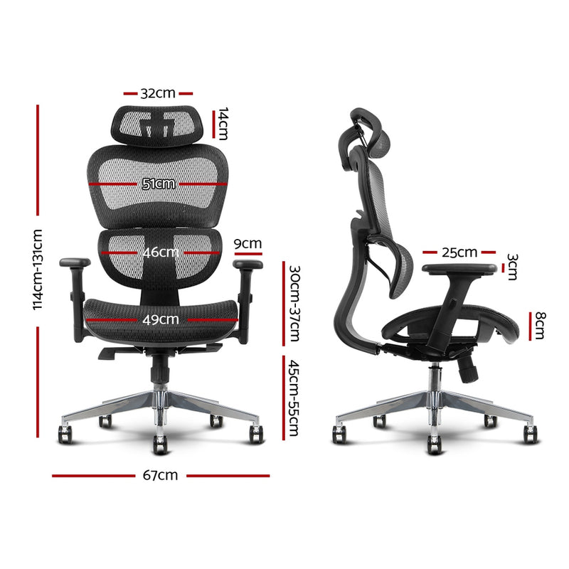 Executive Deluxe Office Mesh Chair Net High Back Home School Gaming Black