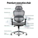 Office Chair Computer Gaming Chair Mesh Net Seat Grey