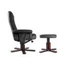 PU Leather Wood Armchair Recliner - Black