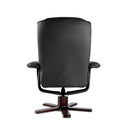 PU Leather Wood Armchair Recliner - Black