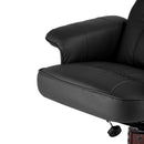 PU Leather Wood Armchair Recliner - Black
