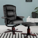 PU Leather Wood Armchair Recliner - Black