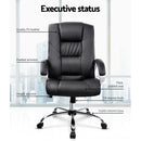 Executive PU Leather Office Desk Computer Chair - Black