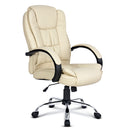 Executive PU Leather Office Desk Computer Chair - Beige