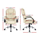 Executive PU Leather Office Desk Computer Chair - Beige