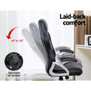 PU Leather Racing Style Office Desk Chair - Black & Grey