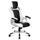 PU Leather Racing Style Office Desk Chair - Black &White