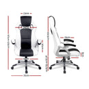 PU Leather Racing Style Office Desk Chair - Black &White