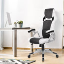 PU Leather Racing Style Office Desk Chair - Black &White