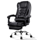 PU Leather Reclining Chair with Footrest - Black