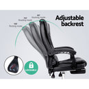 PU Leather Reclining Chair with Footrest - Black