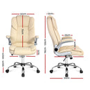 PU Leather Executive Office Desk Chair - Beige