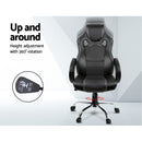 Racing Style PU Leather Office Desk Chair - Black