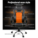 Racing Style PU Leather Office Desk Chair - Orange