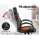 Racing Style PU Leather Office Desk Chair - Orange