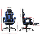 Gaming Office Chair Computer Seating Racer Black and Blue