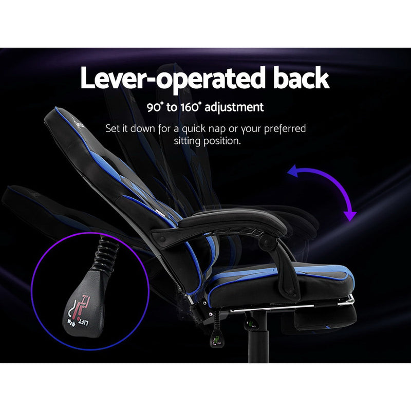 Office Chair Computer Desk Gaming Chair Study Home Work Recliner Black Blue