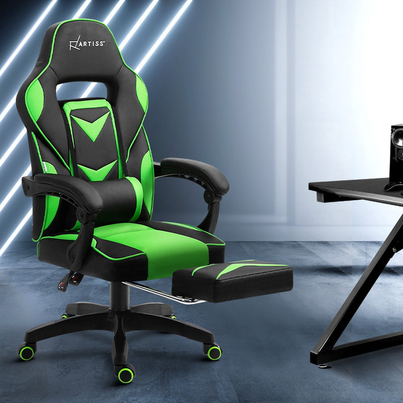 Office Chair Computer Desk Gaming Chair Study Home Work Recliner Black Green