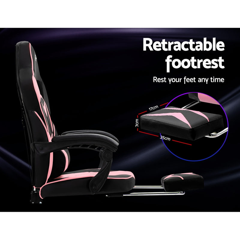 Office Chair Computer Desk Gaming Chair Study Home Work Recliner Black Pink