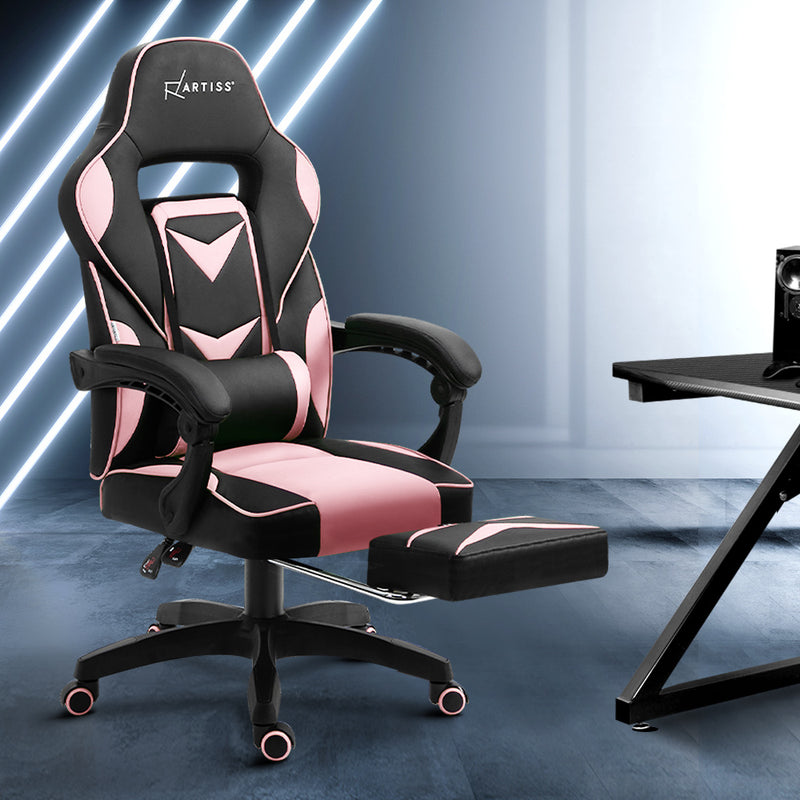 Office Chair Computer Desk Gaming Chair Study Home Work Recliner Black Pink