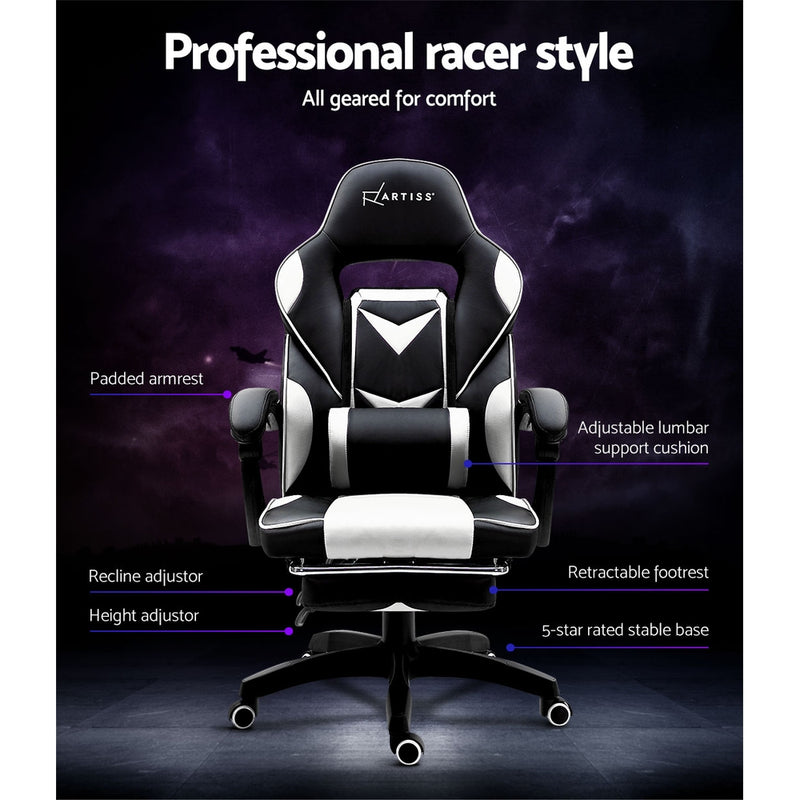 Office Chair Computer Desk Gaming Chair Study Home Work Recliner Black White